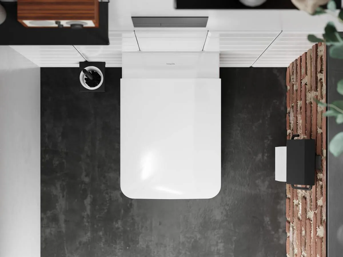 Держатель для туалетной бумаги с крышкой Hansgrohe AddStoris, черный матовый 41753670