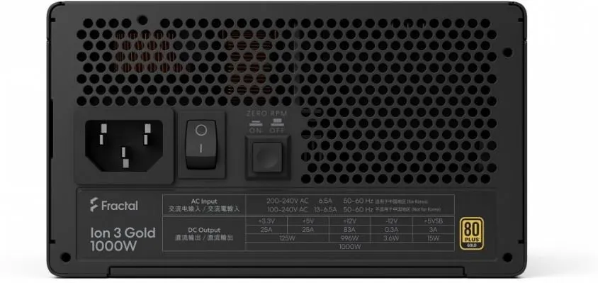 Блок питания Fractal Design Ion 3 Gold 1000W 80 Plus Gold черный