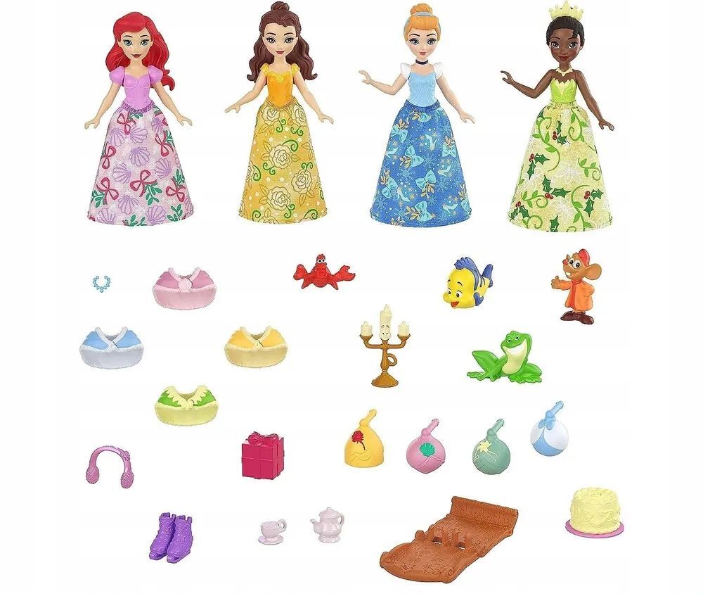 Куклы принцессы Дисней Mattel - Адвент-календарь с 24 сюрпризами - Игрушки принцессы Диснея HLX06