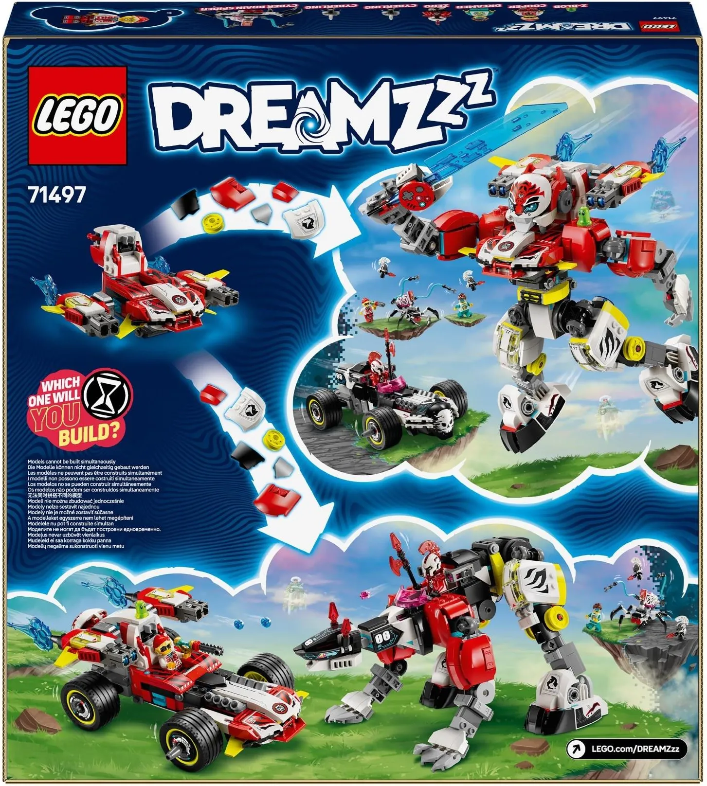 Конструктор LEGO DREAMZzz 71497 Тигриный робот Купера и хот-род Зеро