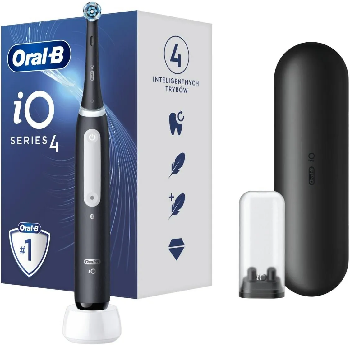 Электрическая зубная щётка Oral-B iO Series 4 Black, с зарядной станцией