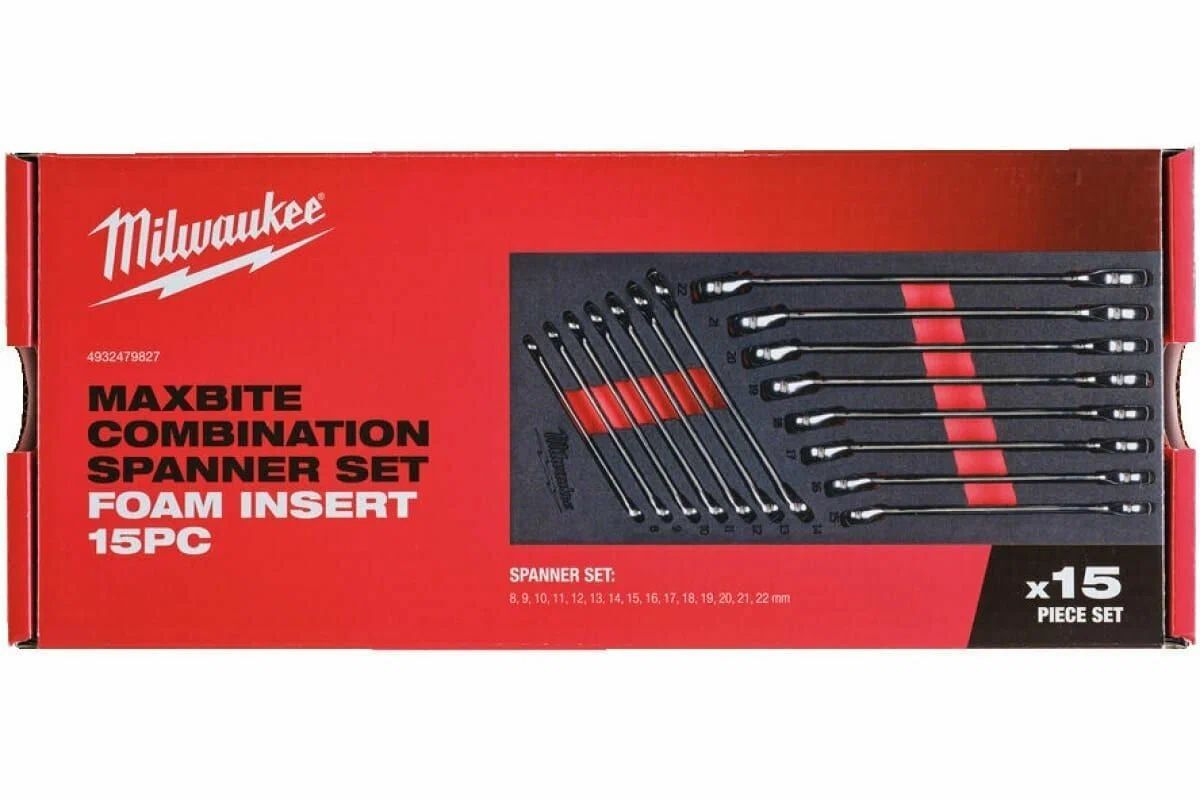 Ложемент с комбинированными ключами Milwaukee MAX BIT 15 ед 4932479827