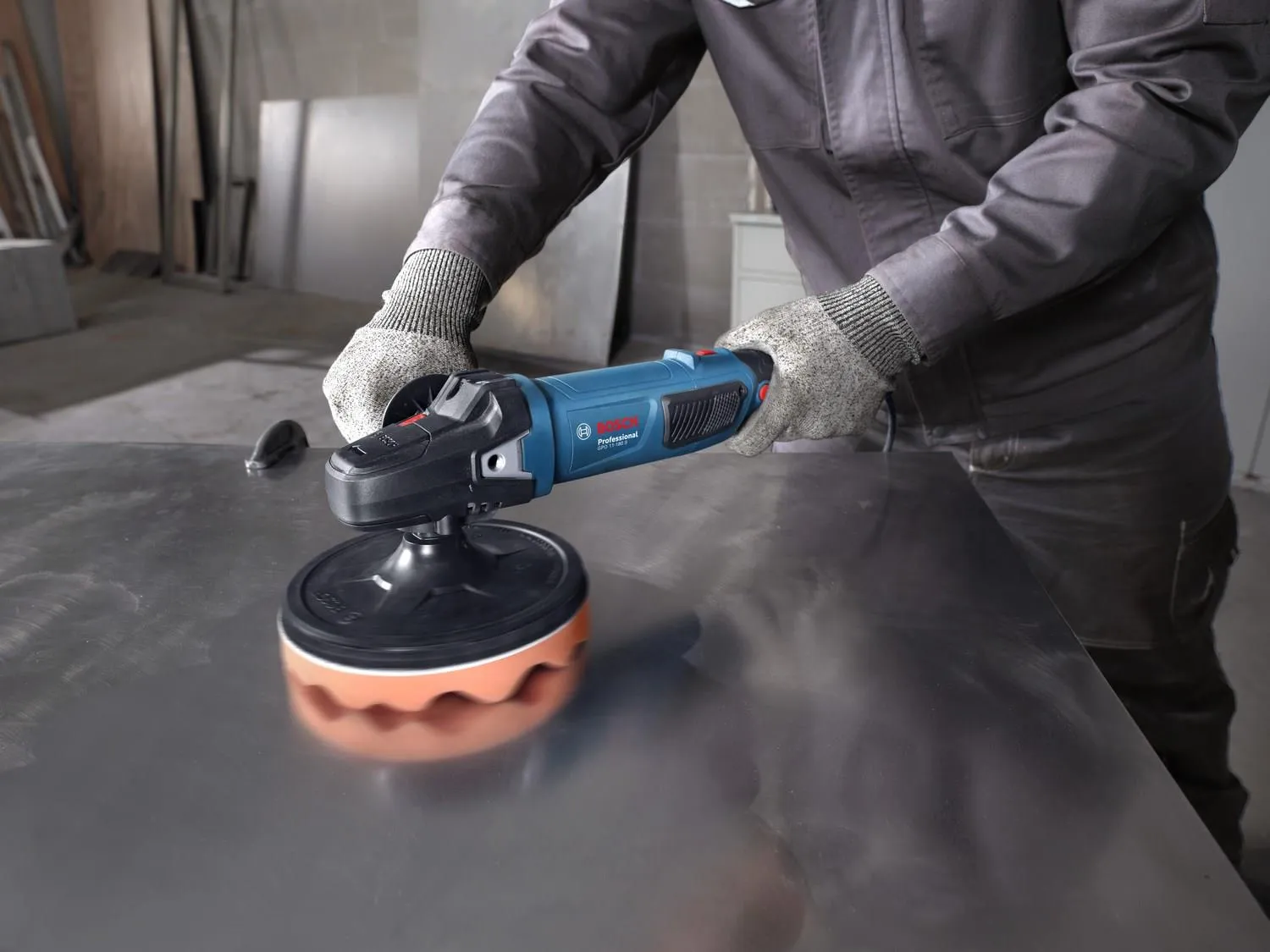 Полировальная машина ротационная сетевая Bosch GPO 11-180 S Professional 06013A2300