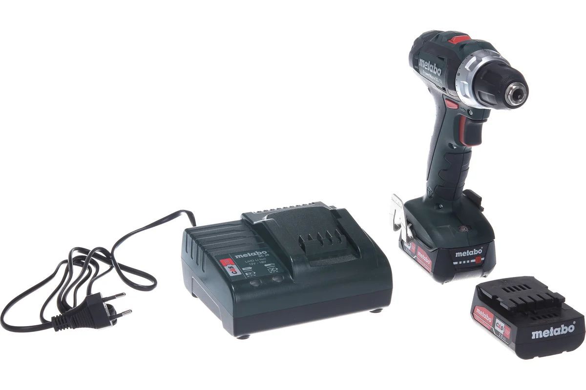 Дрель-шуруповерт аккумуляторная Metabo PowerMaxx BS 12 BL 601036500 в кейсе metaBOX с 2 аккум. Li-Ion 12 V/2.0 Ah и ЗУ SC 30