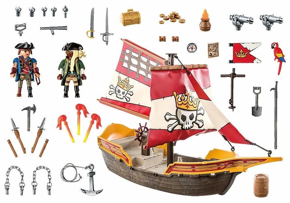 Пластиковый конструктор Playmobil Пираты 71418 Пиратский Корабль