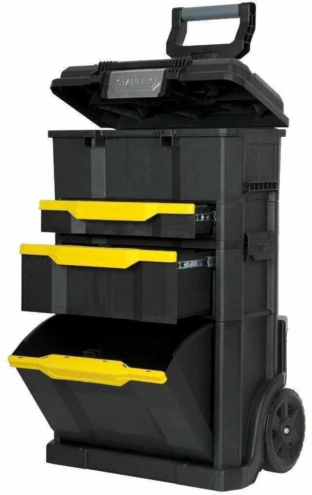Ящик-тележка STANLEY STST1-70344, 78x49x35 см, черный/желтый