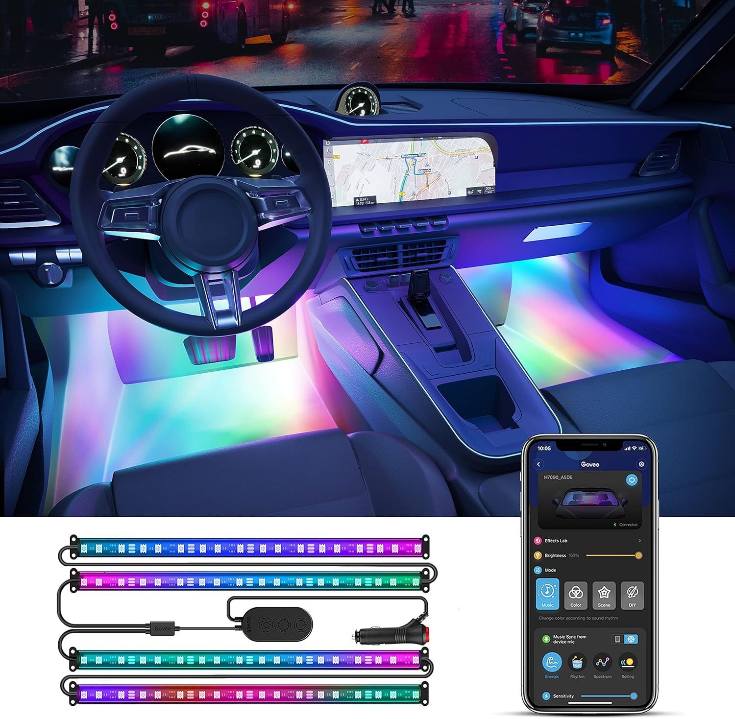 Умная подсветка Govee RGBIC Interior Car Lights для авто (H7090)