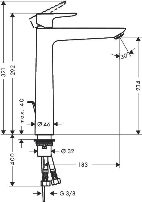 Смеситель Hansgrohe Talis E 240 черный матовый 71716670