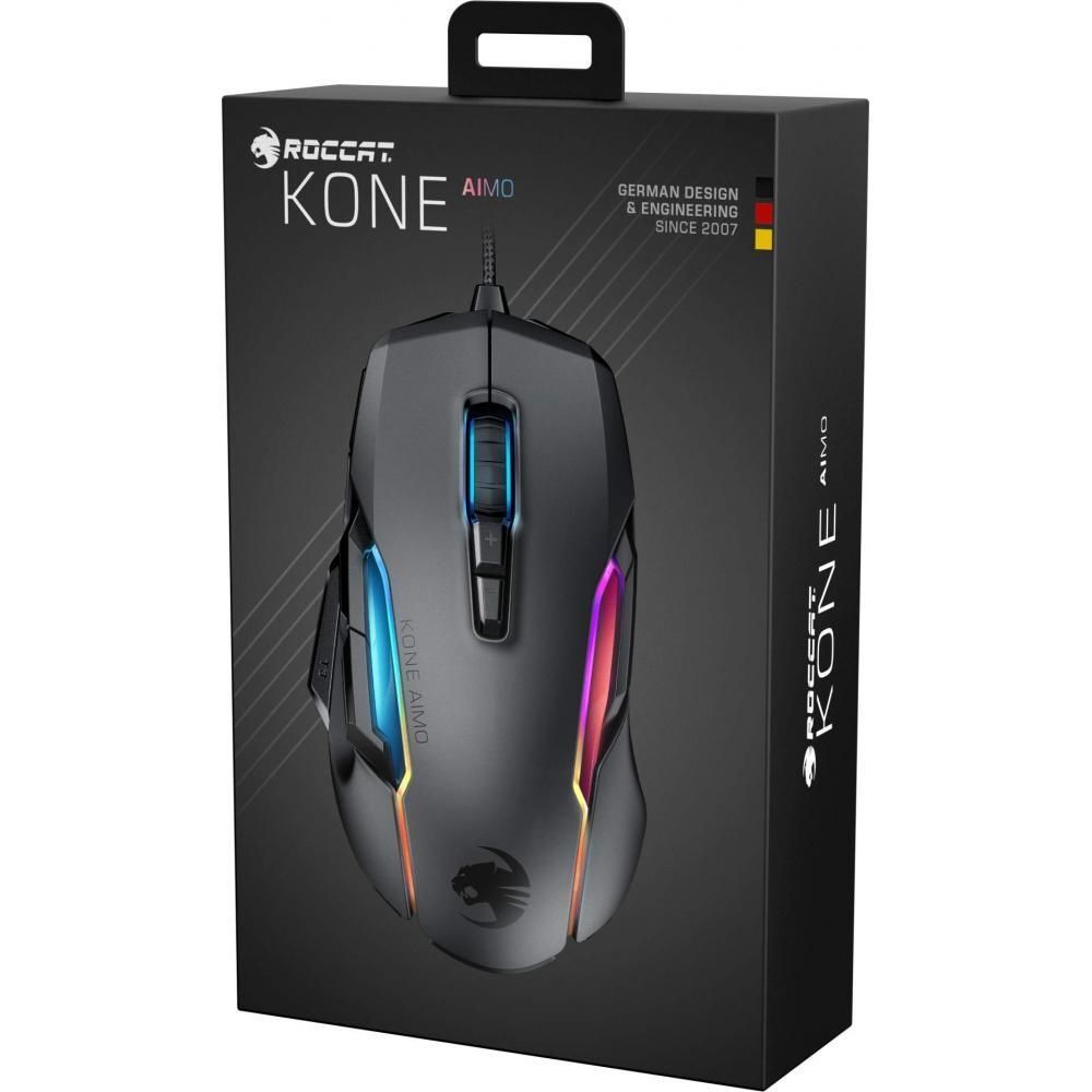 Мышь игровая с подсветкой проводная ROCCAT Kone AIMO Remastered черная