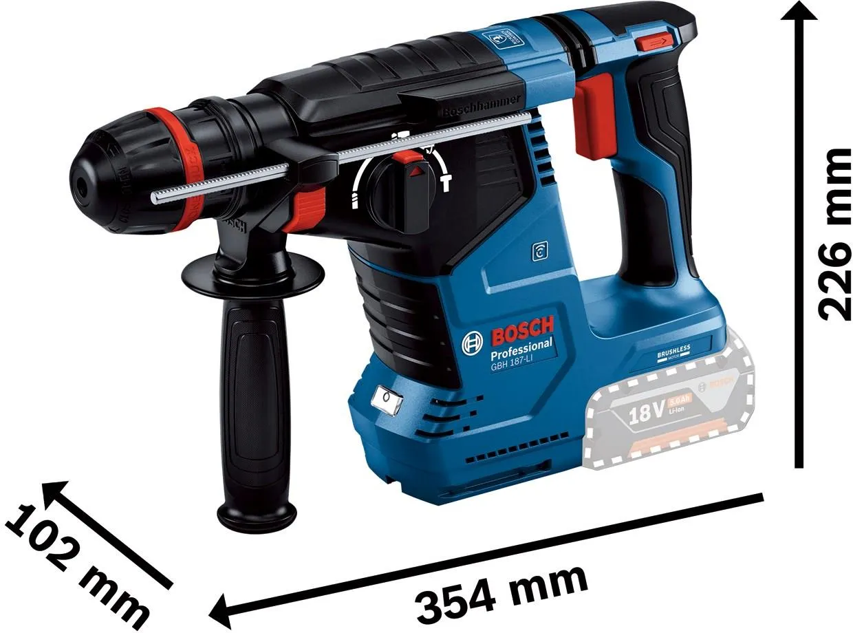 Аккумуляторный перфоратор Bosch GBH 187-LI Professional 0611923121