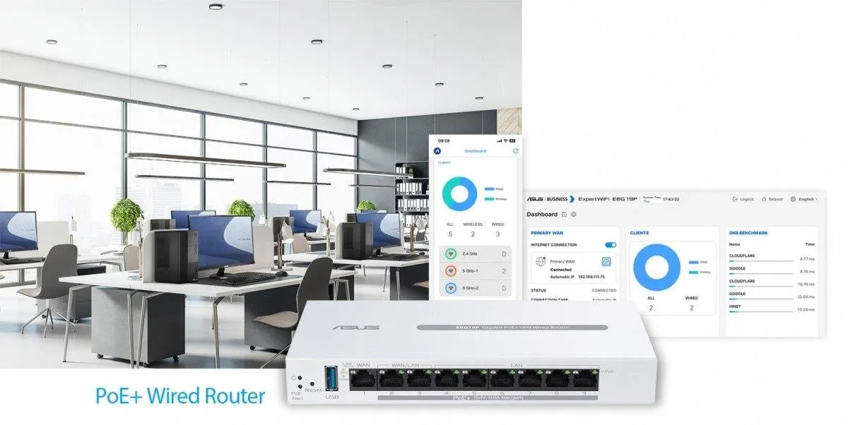 Маршрутизатор Asus EBG19 PoE+ 9 port (EBG19P)