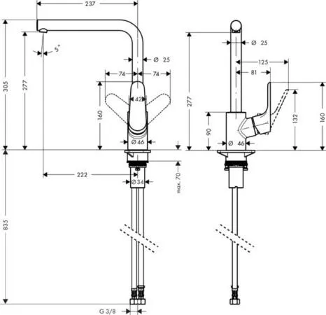 Смеситель для раковины Hansgrohe Focus, хром 31817000