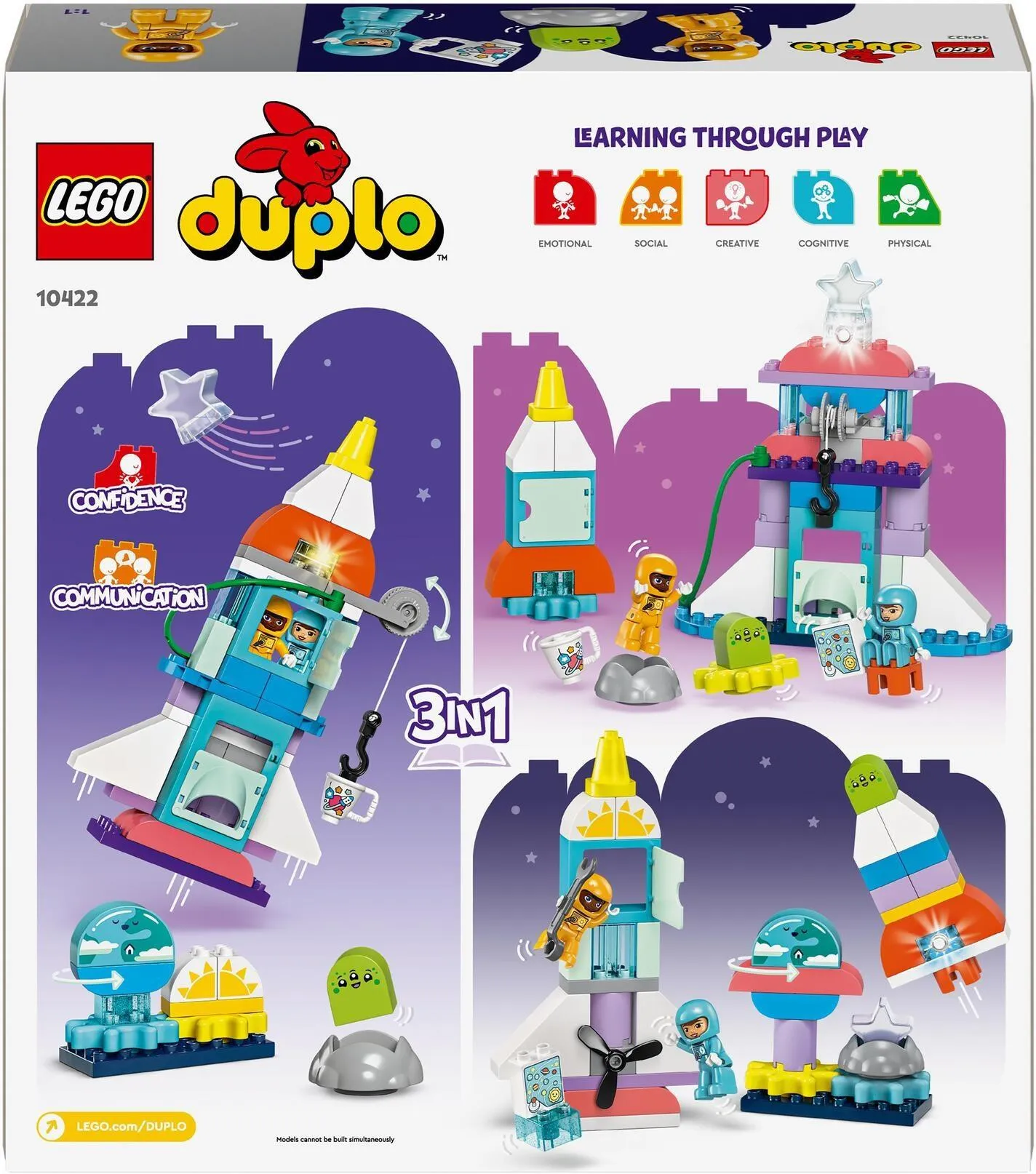 Конструктор LEGO DUPLO Town 10422 Приключения на космическом шаттле 3 в 1