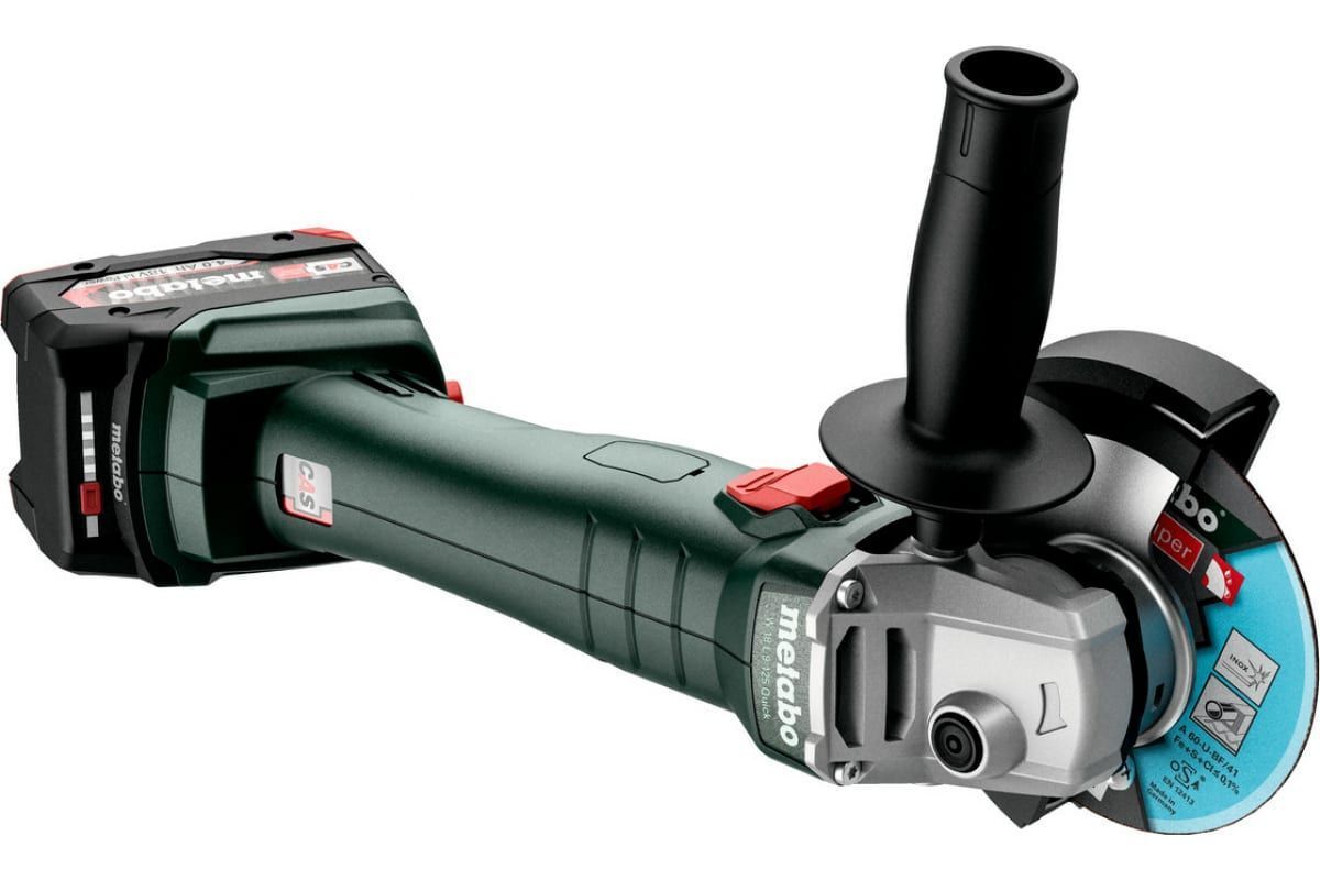 Углошлифовальная машина аккумуляторная METABO W 18 L 9-125 Quick, без АКБ и ЗУ (602249850)