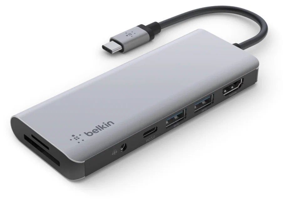 USB-разветвитель Belkin 7-in-1 USB-C Hub серый (INC009btSGY)
