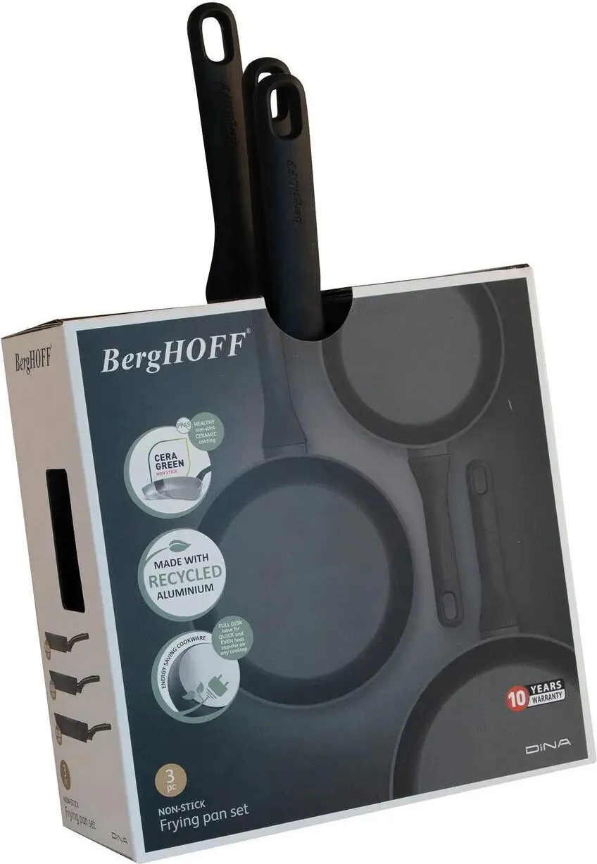Набор из 3 сковородок Berghoff Dina Helix 20/24/28 см, черные (1315090)