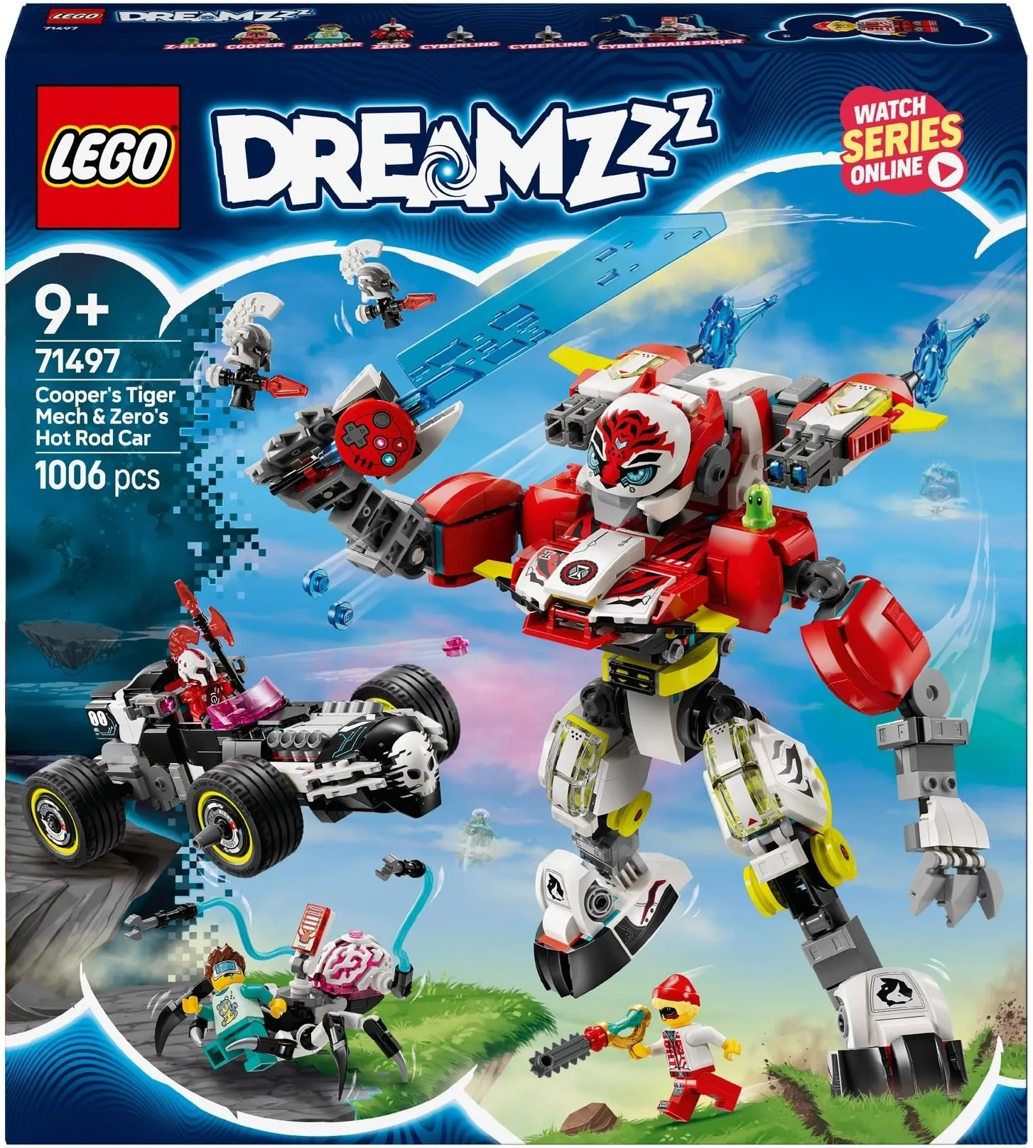 Конструктор LEGO DREAMZzz 71497 Тигриный робот Купера и хот-род Зеро