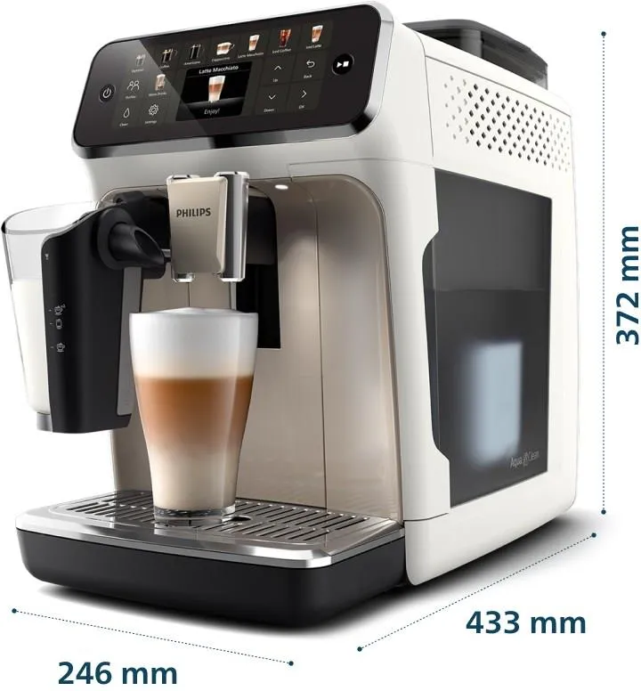 Кофемашина PHILIPS 5500 LatteGo EP5543/90, белая