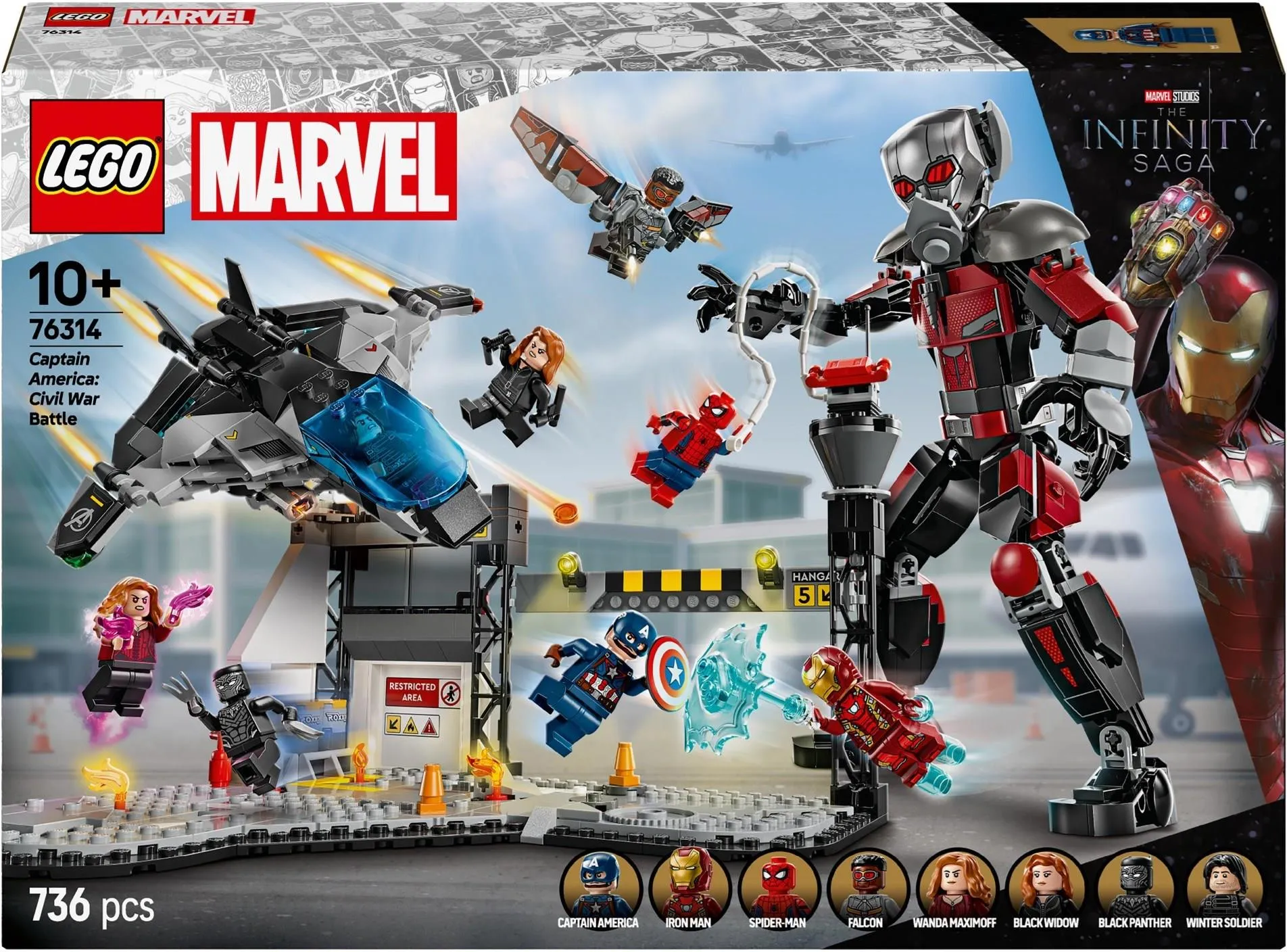 Конструктор LEGO Marvel 76314 Капитан Америка: Война героев — битва