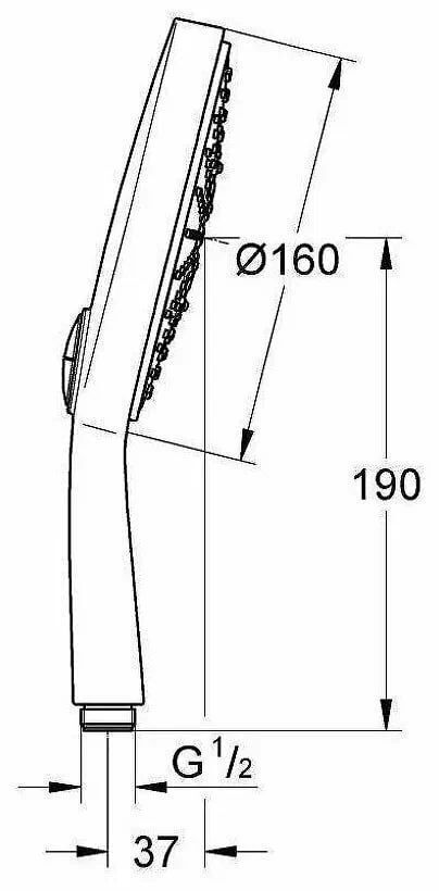 Лейка для душа Grohe Power&Soul Cosmopolitan 160 27668000 хром хром круглая 160 мм