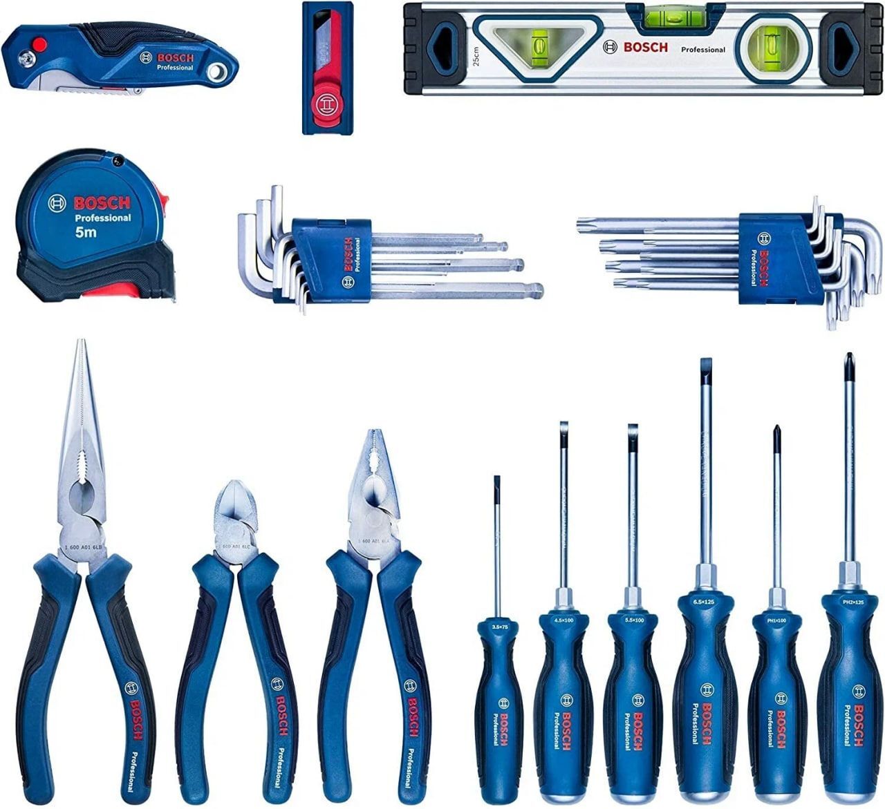 Набор Bosch 1600A016BW Отвертки Плоскогубцы Гаечные ключи