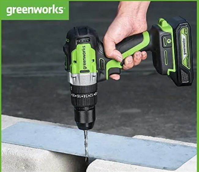 Аккумуляторная дрель Greenworks GD24DD60K2 с акб и зу