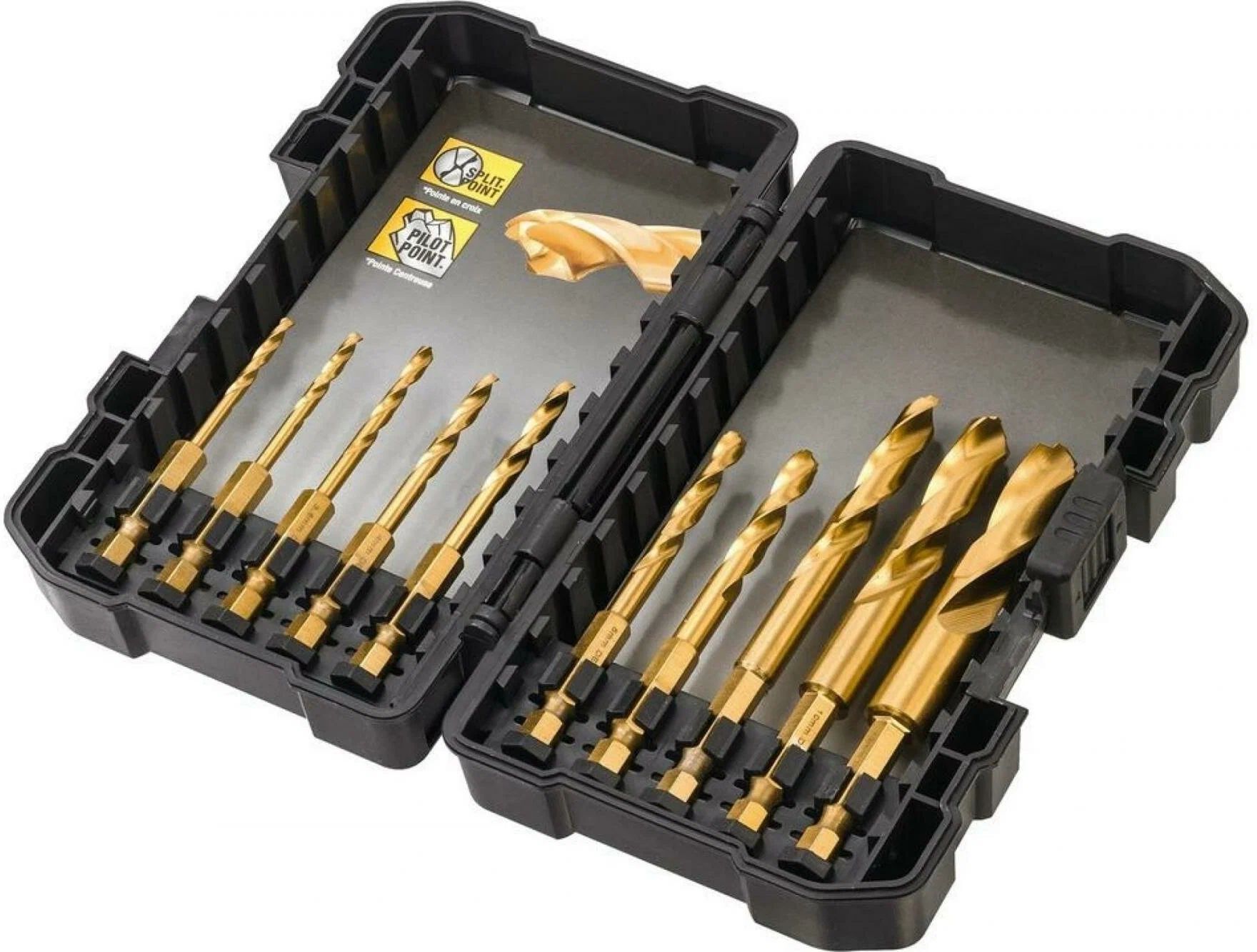 Набор DEWALT DT50050 cверл 10pcs Impact TITANIUM Drill Bit Set