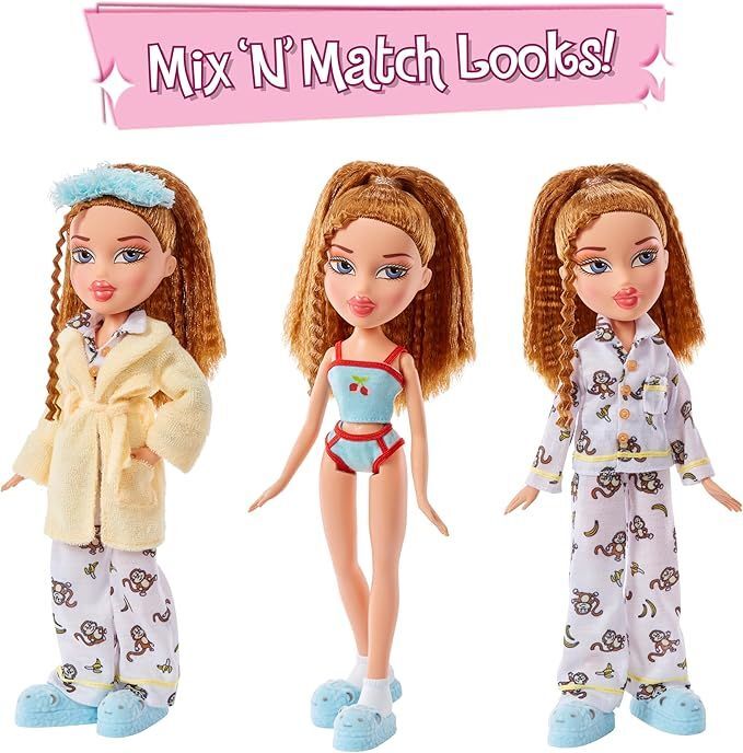 Bratz Вечеринка с ночёвкой - Модная кукла Мейган - 2 комплекта пижам, плюшевая игрушка и аксессуары