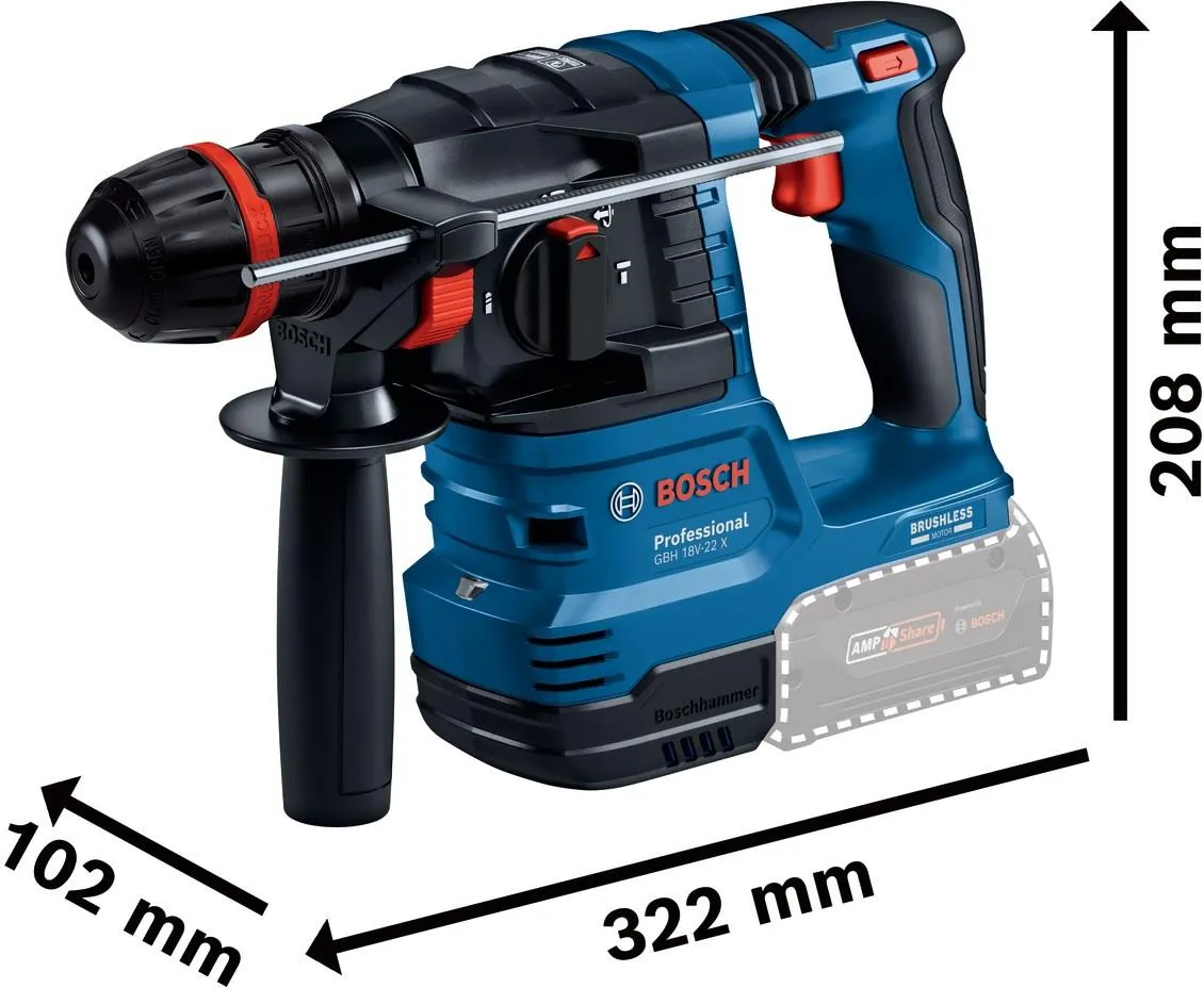 Аккумуляторный перфоратор Bosch GBH 18V-22 X Professional 0611924101