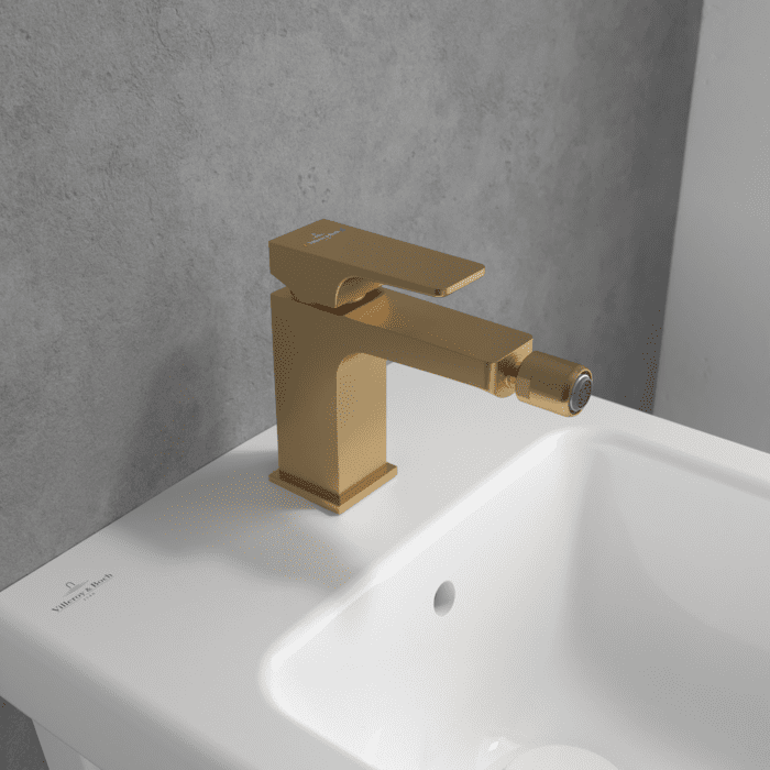 Смеситель для биде Villeroy & Boch Architectura Square матовое золото TVB12500100076