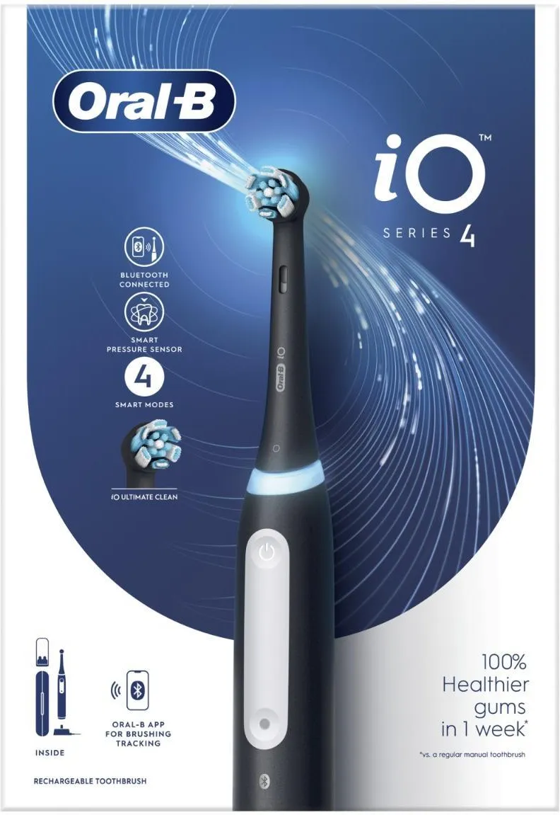 Электрическая зубная щётка Oral-B iO Series 4 Black, с зарядной станцией