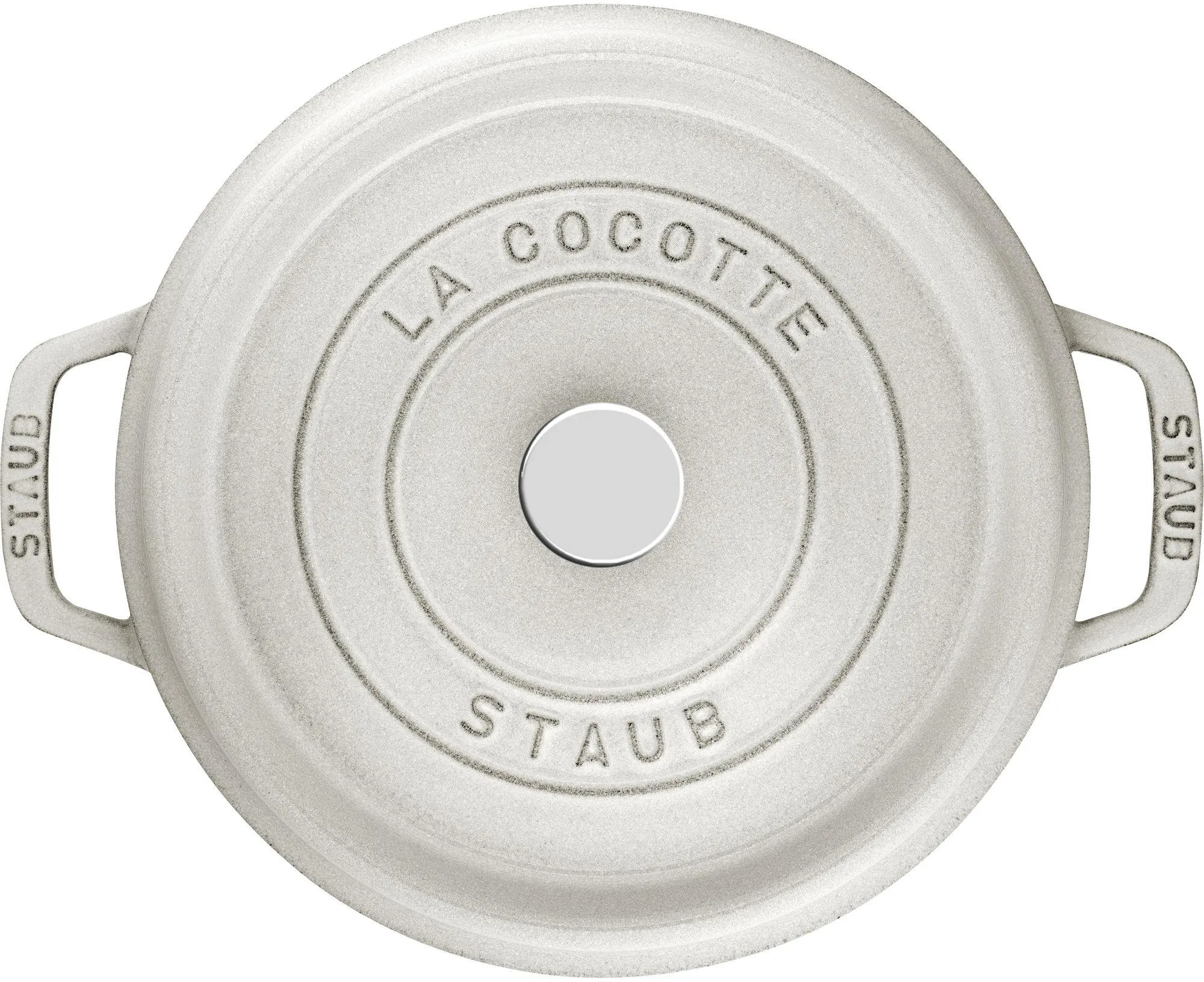 Чугунная круглая кастрюля Staub La Cocotte 3,8 л, белая трюфель 405014120