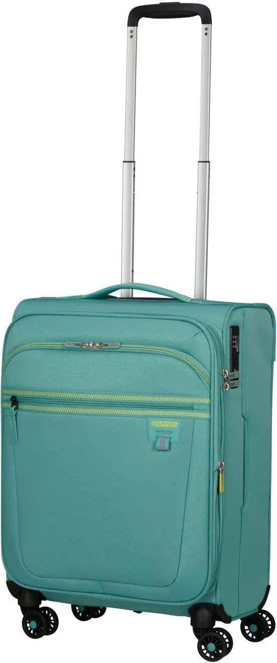 American Tourister Aerospin 55 см Чемодан для ручной клади, бирюзовый, увеличенный 51л