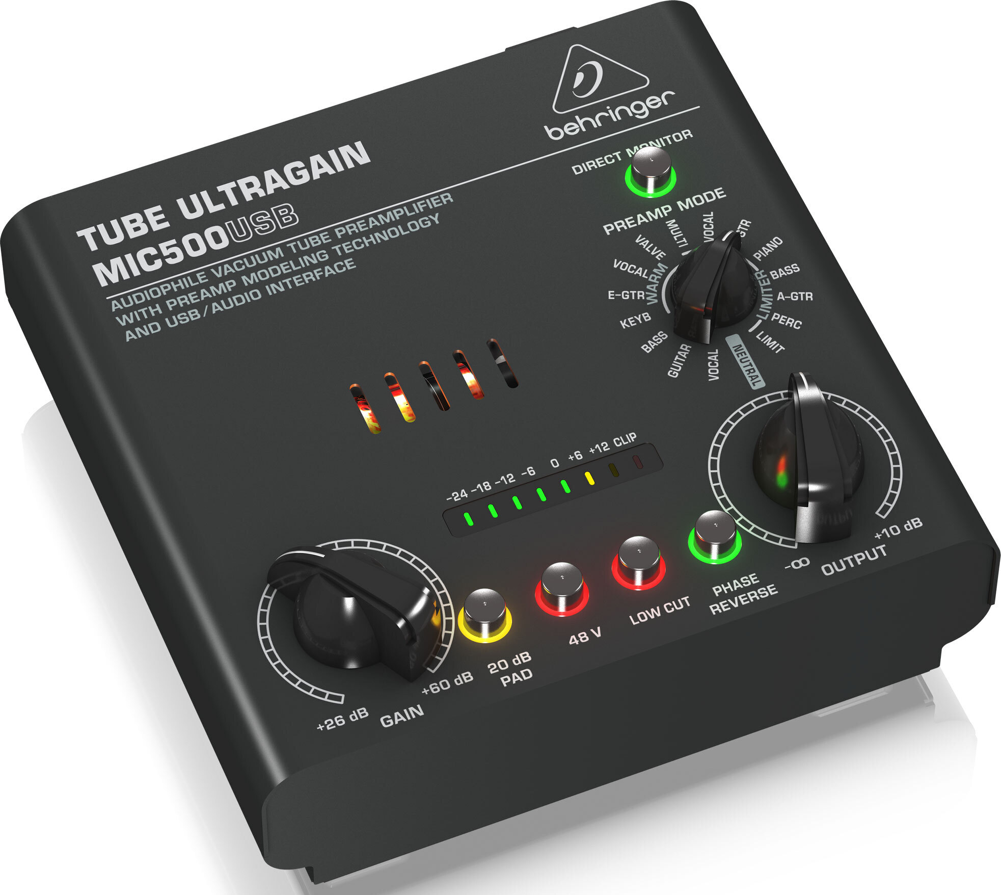 Behringer VOICE STUDIO набор для звукозаписи: MIC500USB ламповый предусилитель, конденсаторный микрофон C-1