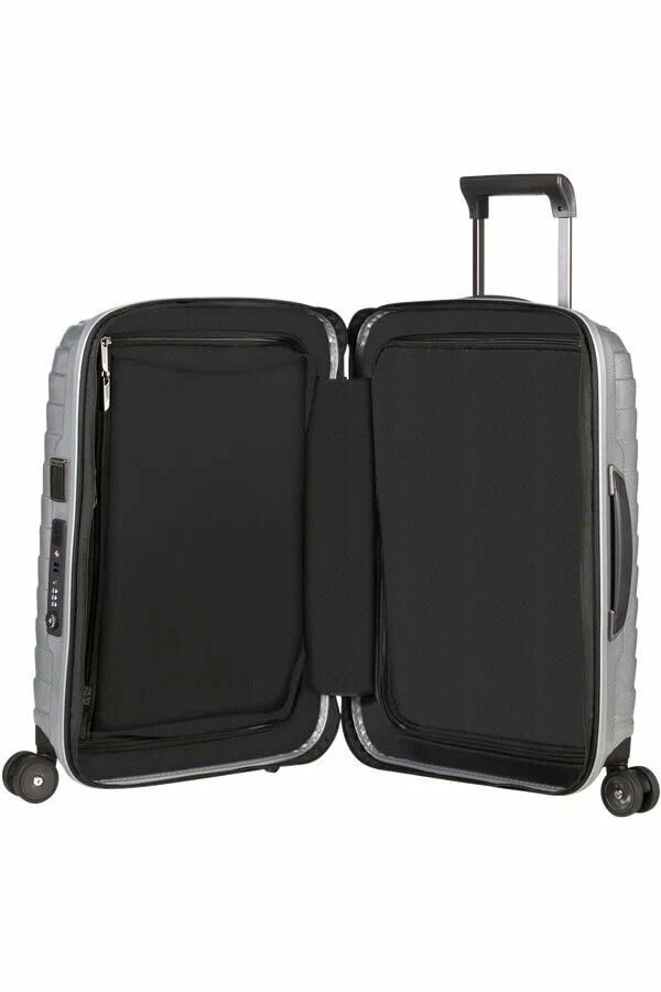 Чемодан Samsonite Proxis 55 см,44 л, полиэстер, нейлон, увеличение объема, адресная бирка, размер S, серый