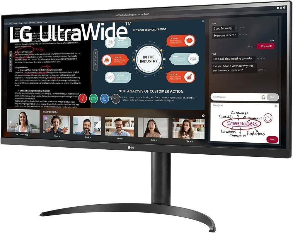 34" Монитор LG 34WP550-B, 2560x1080, 75 Гц, IPS, черный