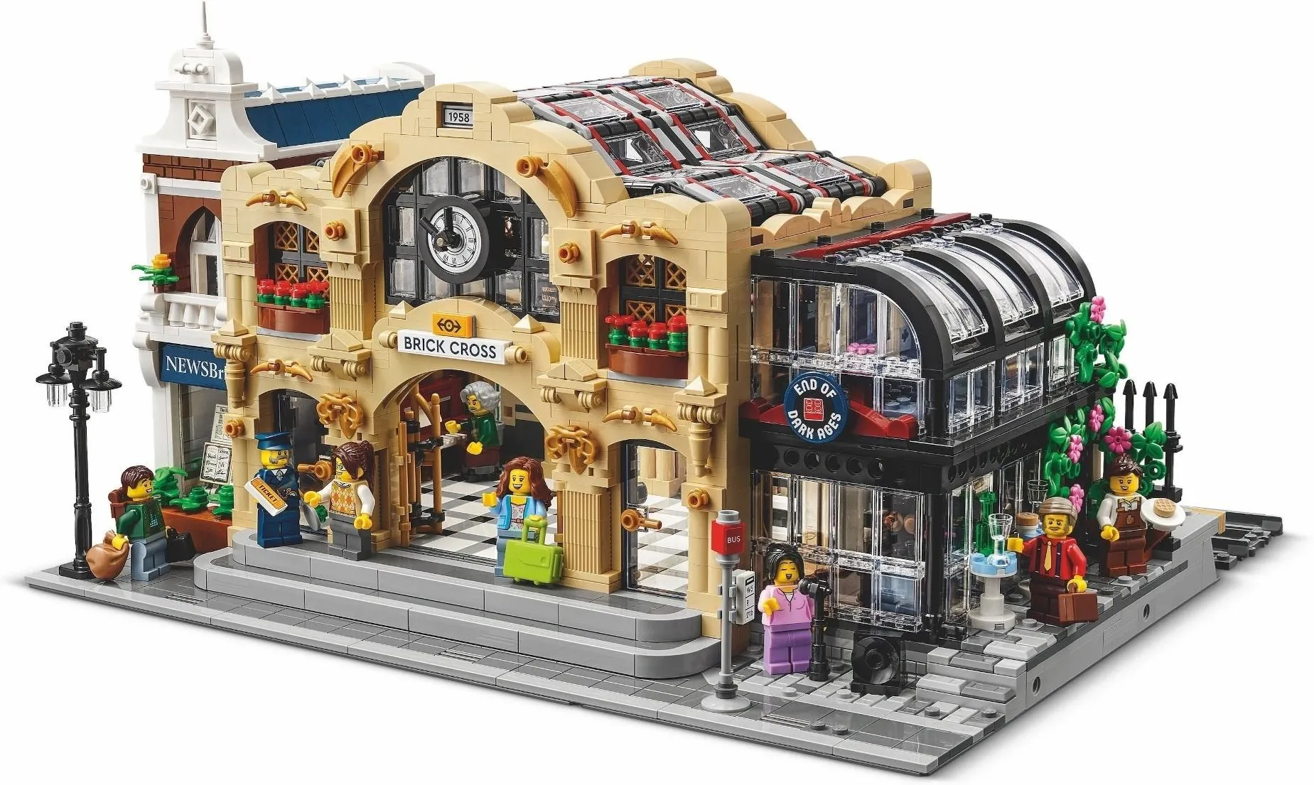 Конструктор LEGO Bricklink 910034 Железнодорожный вокзал Кирпичный Крест