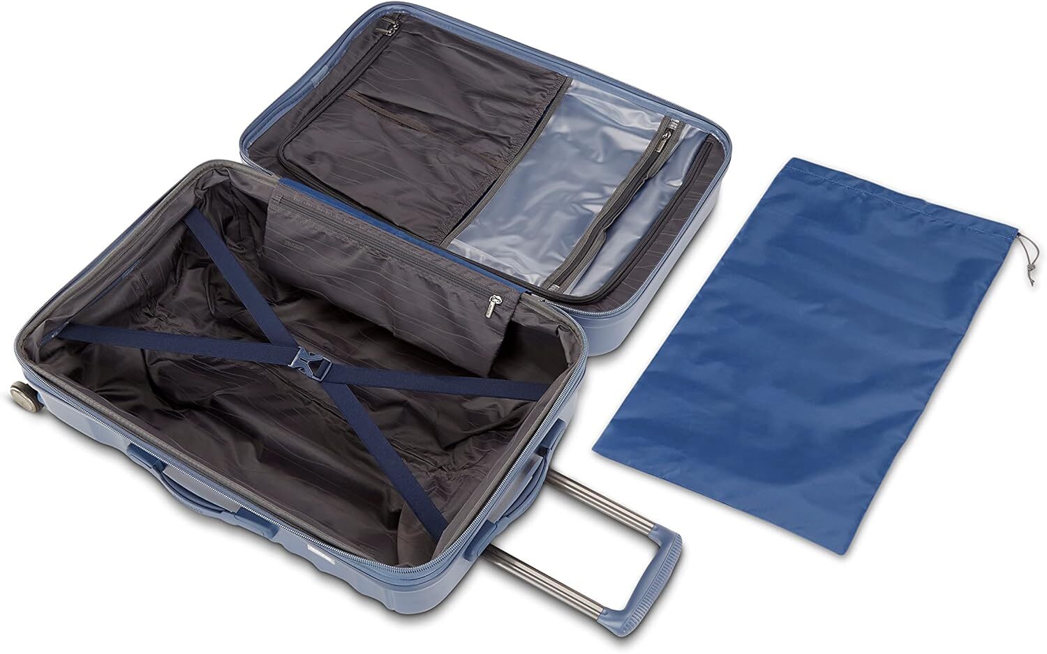 Чемодан American Tourister Cascade Hardside Spinner, легкий, сине-серый