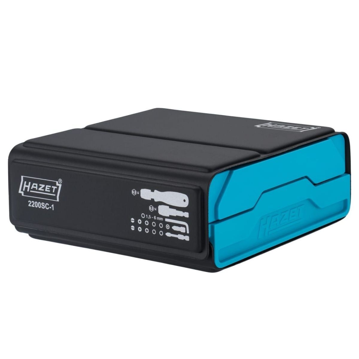 Отвертка с набором бит, драйвер 1/4", 69 предметов, HAZET SmartCase 2200SC-1, Made in Germany