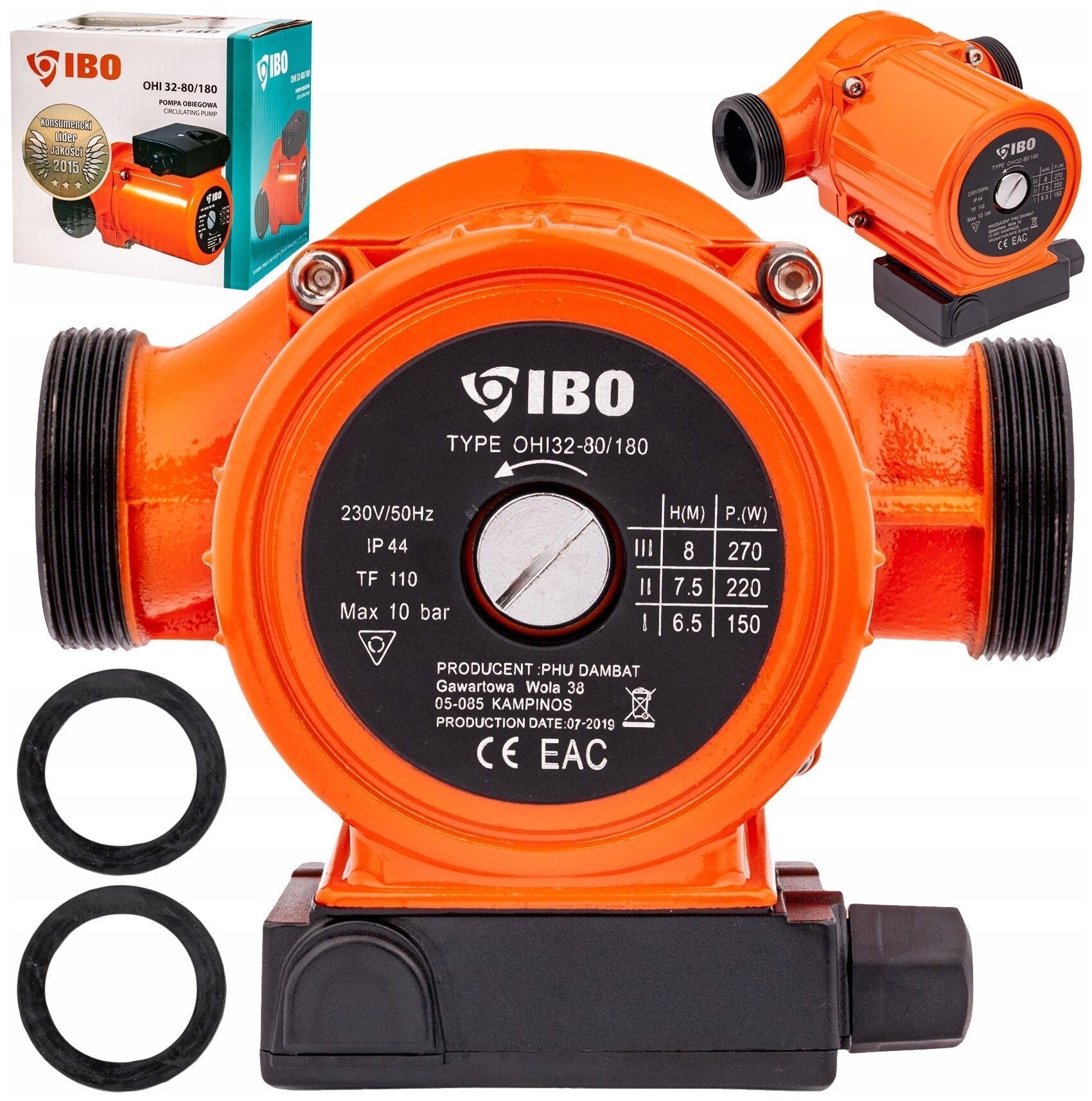 Циркуляционный насос IBO OHI 32-80/180 (160 Вт)
