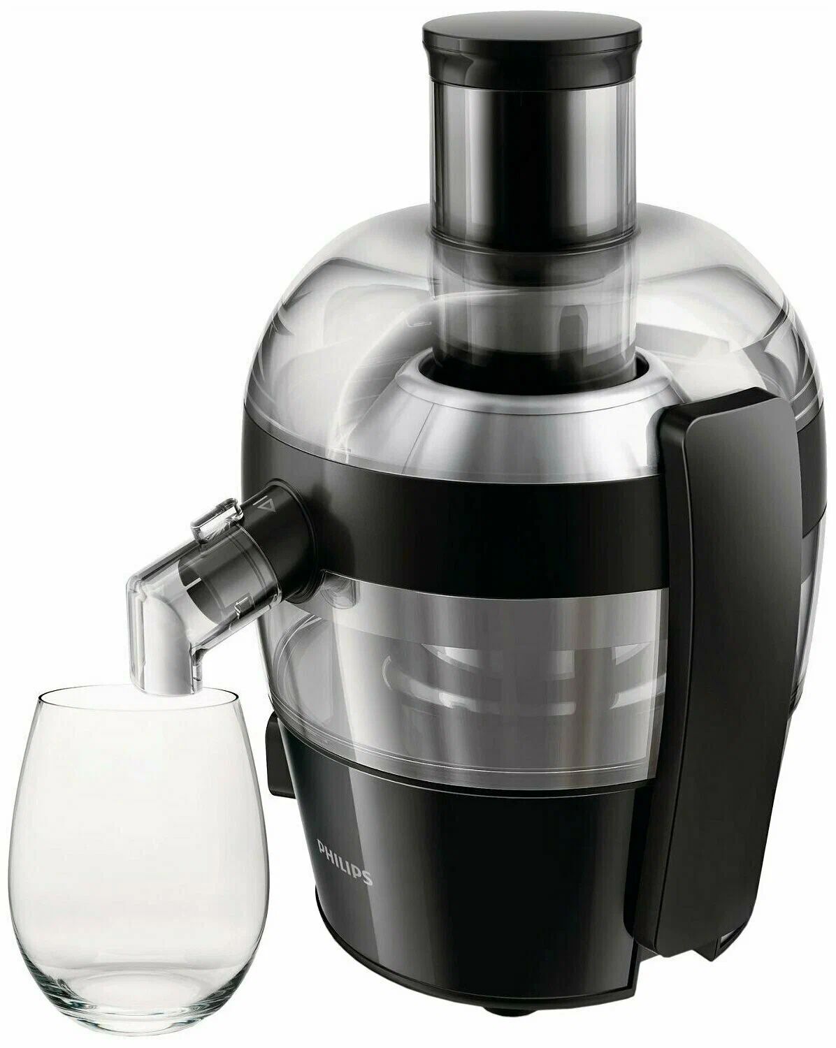 Центробежная соковыжималка Philips HR1832 Viva Collection, чернильно-черный