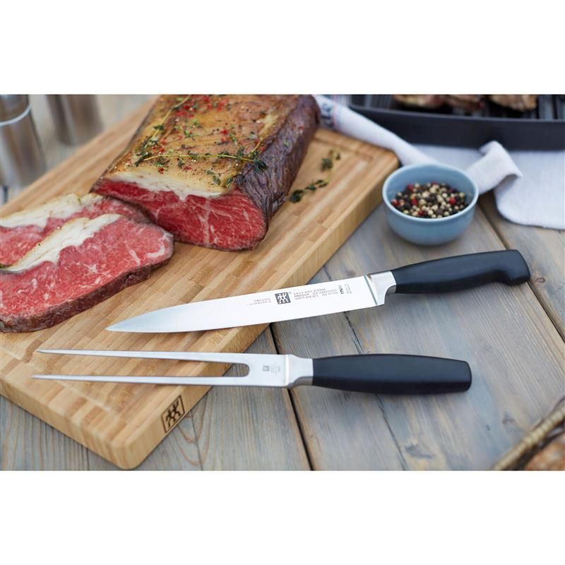 Нож и вилка для мяса Zwilling Four Star 350370000, черные