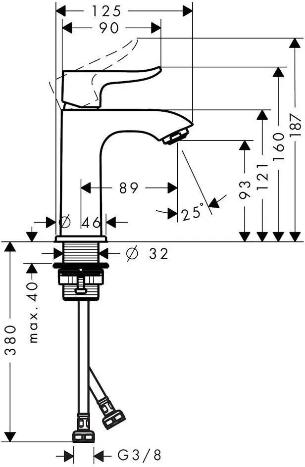Смеситель для раковины Hansgrohe Metris DN15 31186000