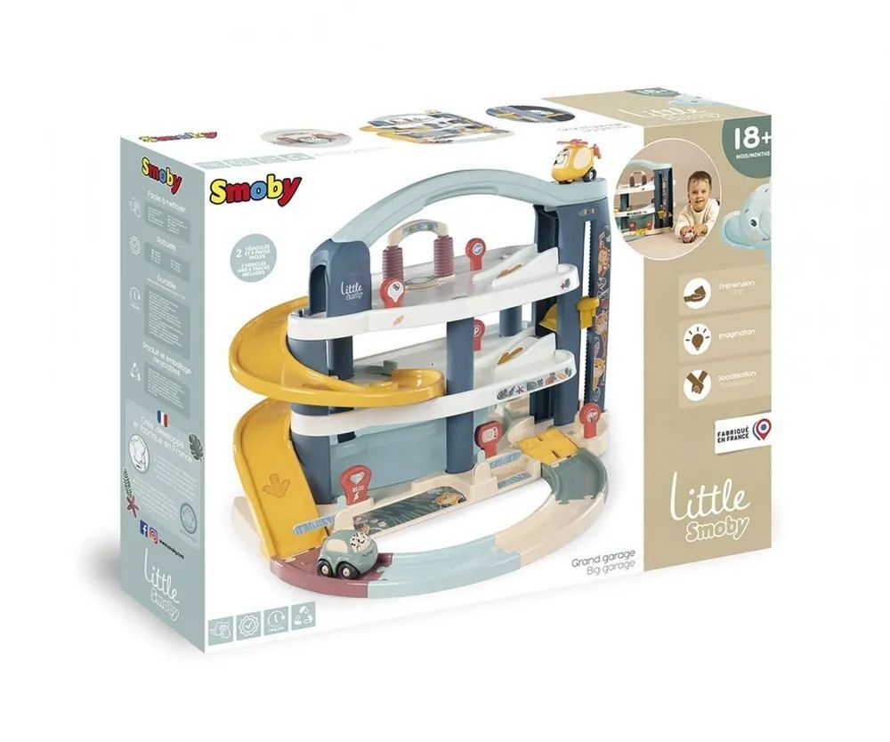 Детская парковка гараж Smoby оригинал Франция Little Smoby Grand garage 18 месяцев+
