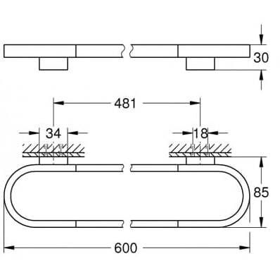 Полка для полотенец Grohe Cool Sunrise Selection 41056Gl0