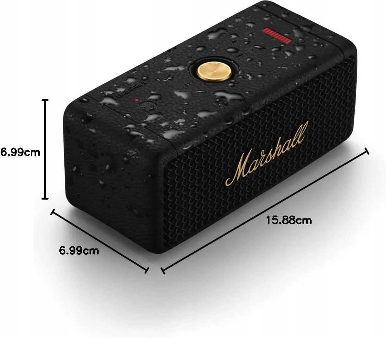 Портативная Bluetooth-колонка Marshall Emberton II, чёрная с золотистыми элементами