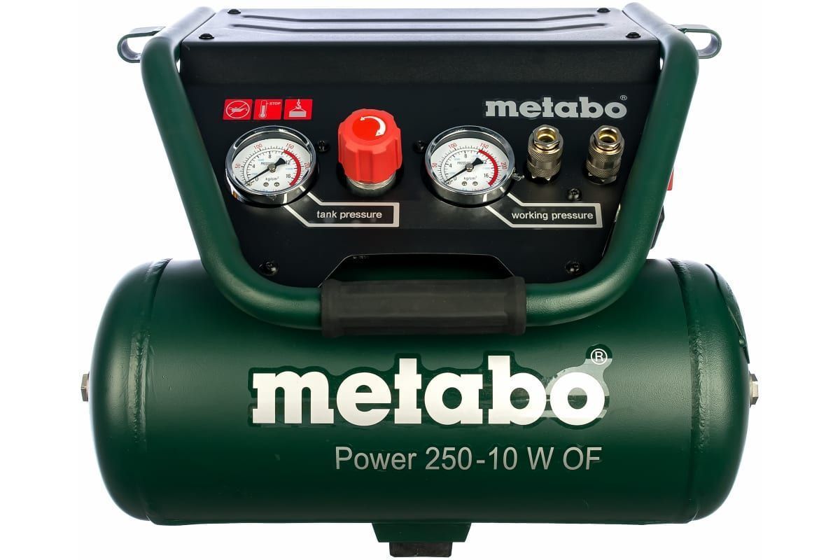 Компрессор безмасляный Metabo Power 250-10 W OF, 10 л, 1.5 кВт