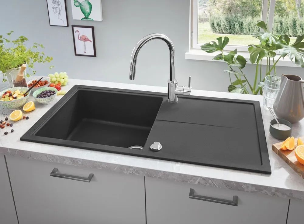 Мойка GROHE K400, 780 x 500 мм, черный гранит (31639AP0)