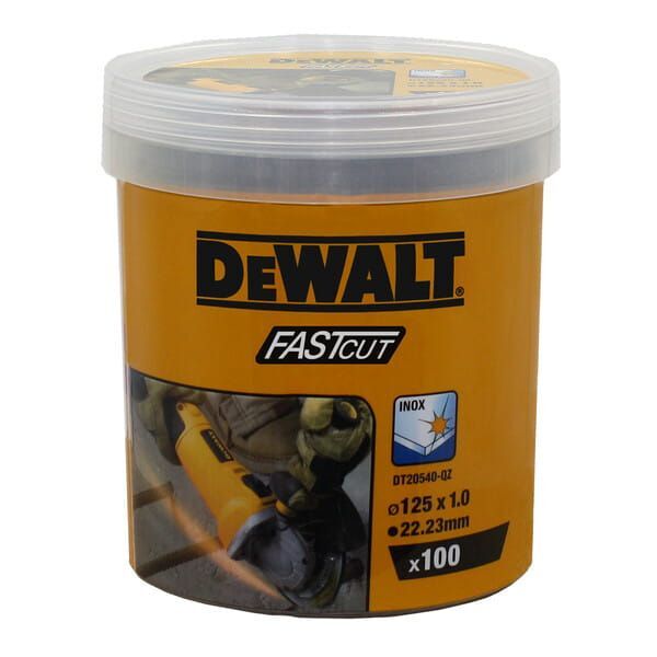 Диск отрезной DEWALT DT20540 125X22,23X1 INOX мм 100 шт.