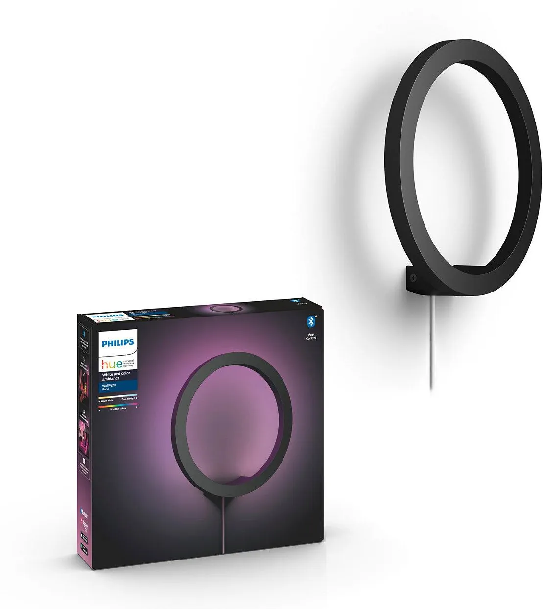 Светильник PHILIPS HUE White and color ambiance Sana 929003052901, черный